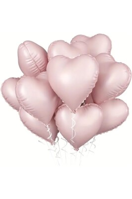 Beysüs Soft Pembe Retro Kalp Folyo Balon 18 inç 5 Adet - 1