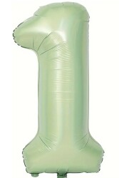 Beysüs Soft Yeşil Retro 1 Rakam Folyo Balon 100 cm - Beysüs