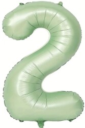 Beysüs Soft Yeşil Retro 2 Rakam Folyo Balon 100 cm - Beysüs