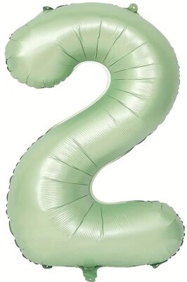 Beysüs Soft Yeşil Retro 2 Rakam Folyo Balon 100 cm - 1
