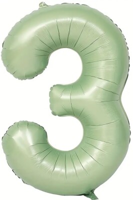 Beysüs Soft Yeşil Retro 3 Rakam Folyo Balon 100 cm - 1
