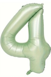 Beysüs Soft Yeşil Retro 4 Rakam Folyo Balon 100 cm - Beysüs