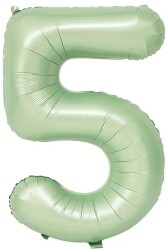 Beysüs Soft Yeşil Retro 5 Rakam Folyo Balon 100 cm - Beysüs