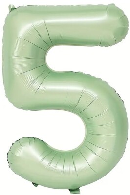 Beysüs Soft Yeşil Retro 5 Rakam Folyo Balon 100 cm - 1