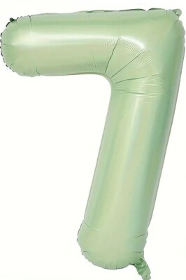 Beysüs Soft Yeşil Retro 7 Rakam Folyo Balon 100 cm - 1