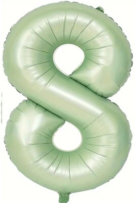 Beysüs Soft Yeşil Retro 8 Rakam Folyo Balon 100 cm - 1