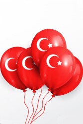 Beysüs Türk Bayrağı Lateks Balon 8'Li - Beysüs