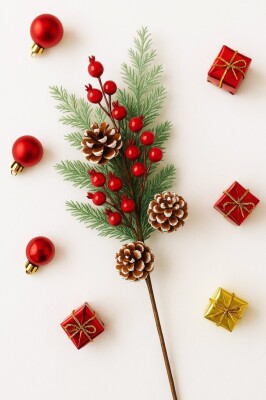 Beysüs Yılbaşı Ağaç Süsü 60 cm Kozalaklı Kokina Dalı - 1