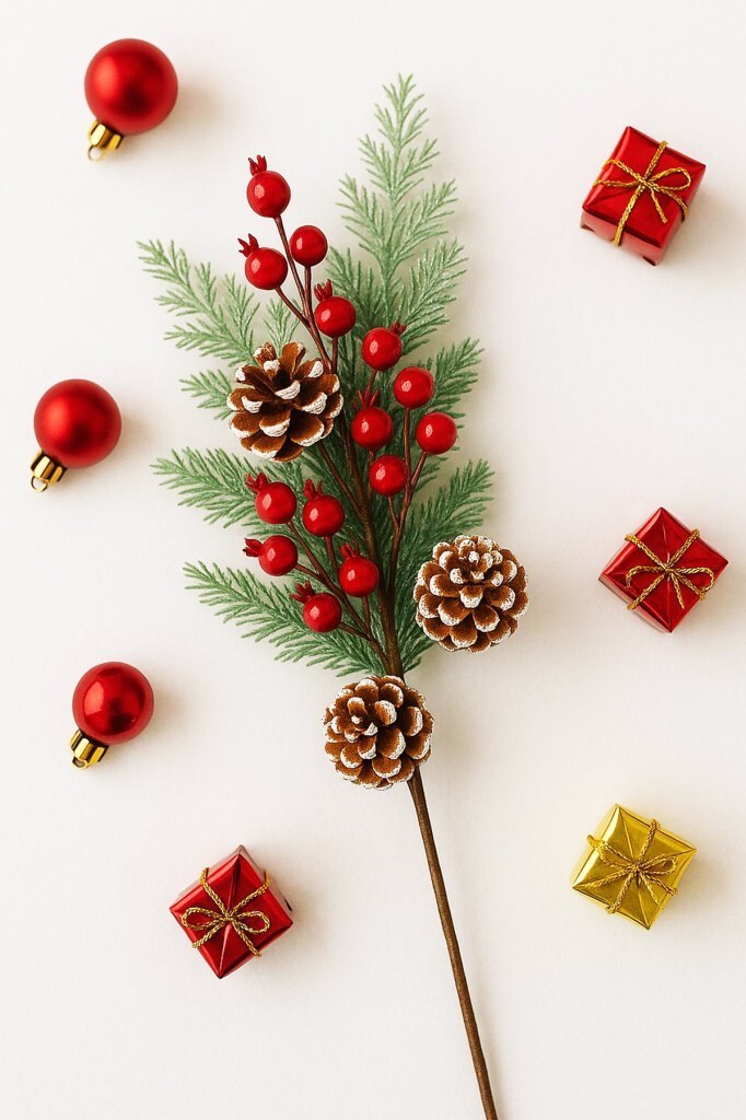 Beysüs Yılbaşı Ağaç Süsü 60 cm Kozalaklı Kokina Dalı - 1