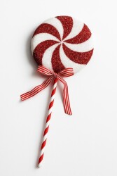 Beysüs Yılbaşı Ağacı Süsü Büyük Kırmızı Beyaz Şeker 46 cm - Beysüs