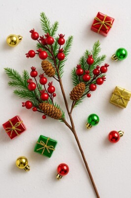 Beysüs Yılbaşı Ağacı Süsü Kokina Dalı Kozalaklı 75 cm - 1