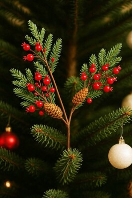 Beysüs Yılbaşı Ağacı Süsü Kokina Dalı Kozalaklı 75 cm - 3