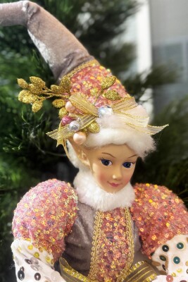 Beysüs Yılbaşı Ağacı Süsü Lüks Oturan Elf Figürü Kukuletalı – Premium Koleksiyon - 2