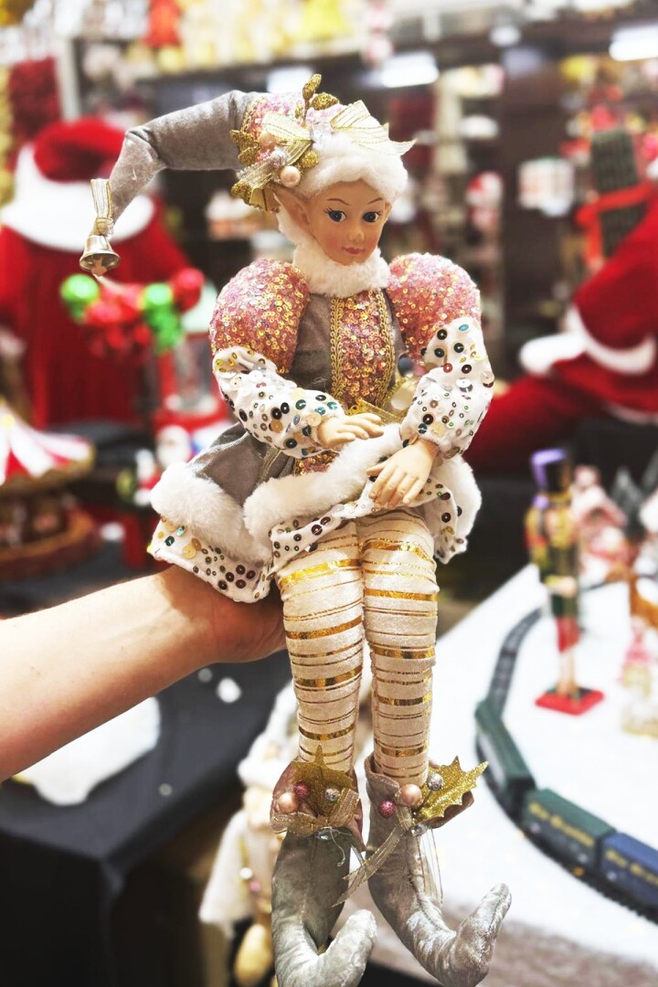 Beysüs Yılbaşı Ağacı Süsü Lüks Oturan Elf Figürü Kukuletalı – Premium Koleksiyon - 3