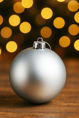 Beysüs Yılbaşı Ağacı Süsü Mat Gümüş Cici Top 15 cm - 1