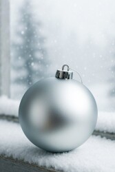 Beysüs Yılbaşı Ağacı Süsü Mat Gümüş Cici Top 15 cm - 3