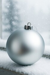 Beysüs Yılbaşı Ağacı Süsü Mat Gümüş Cici Top 20 cm - 2