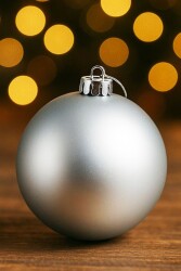 Beysüs Yılbaşı Ağacı Süsü Mat Gümüş Cici Top 20 cm - 3