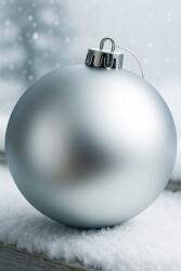 Beysüs Yılbaşı Ağacı Süsü Mat Gümüş Cici Top 25 cm - 2