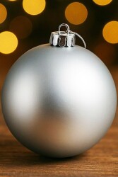 Beysüs Yılbaşı Ağacı Süsü Mat Gümüş Cici Top 25 cm - Beysüs