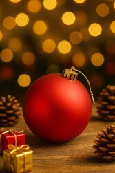 Beysüs Yılbaşı Ağacı Süsü Mat Kırmızı Cici Top 15 cm - Beysüs