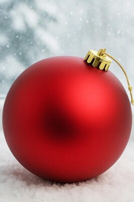 Beysüs Yılbaşı Ağacı Süsü Mat Kırmızı Cici Top 25 cm - 2