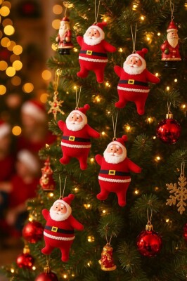 Beysüs Yılbaşı Ağacı Süsü Mini Noel Baba 6'lı Set - 2