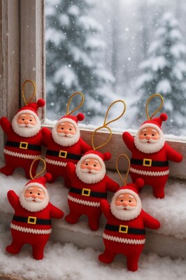 Beysüs Yılbaşı Ağacı Süsü Mini Noel Baba 6'lı Set - 3