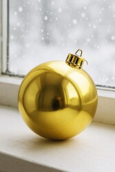 Beysüs Yılbaşı Ağacı Süsü Parlak Gold Cici Top 20 cm - Beysüs