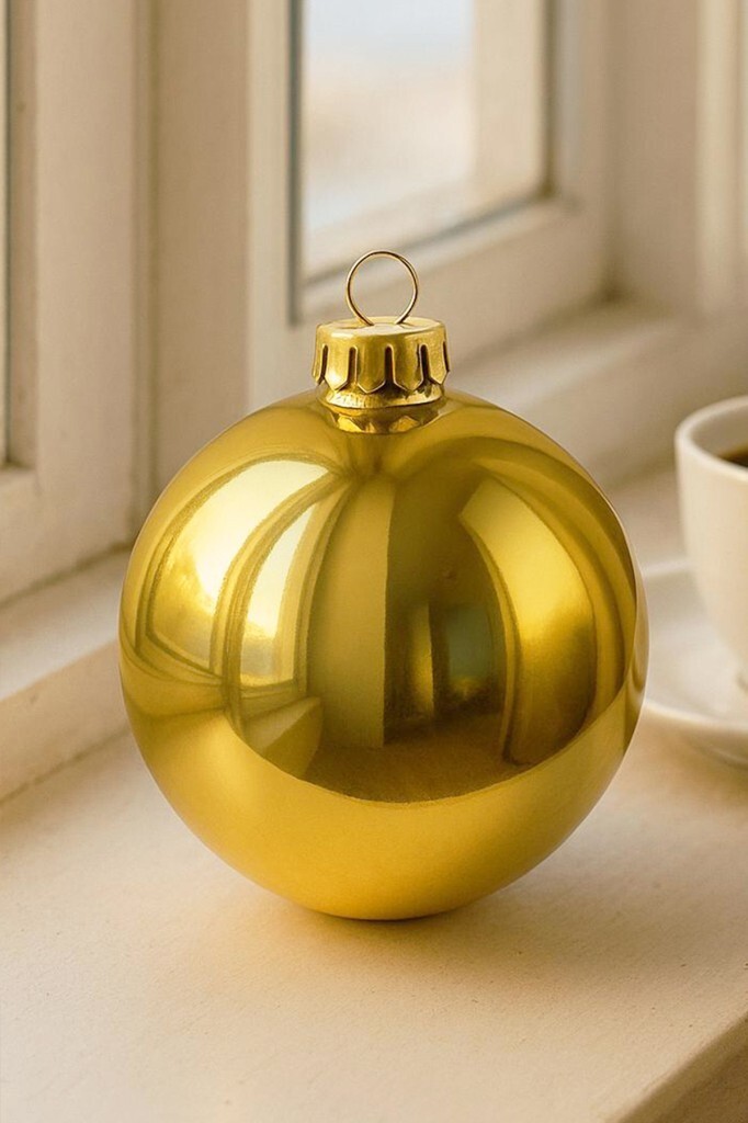 Beysüs Yılbaşı Ağacı Süsü Parlak Gold Cici Top 20 cm - 2