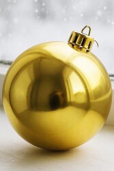 Beysüs Yılbaşı Ağacı Süsü Parlak Gold Cici Top 25 cm - Beysüs