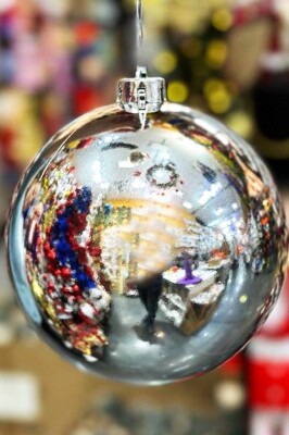 Beysüs Yılbaşı Ağacı Süsü Parlak Gümüş Cici Top 25 cm - 3