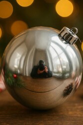 Beysüs Yılbaşı Ağacı Süsü Parlak Gümüş Cici Top 25 cm - Beysüs