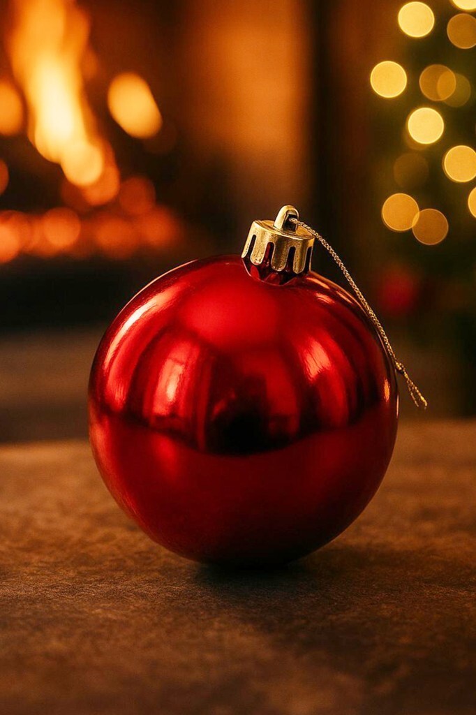 Beysüs Yılbaşı Ağacı Süsü Parlak Kırmızı Cici Top 20 cm - 2