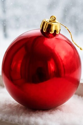 Beysüs Yılbaşı Ağacı Süsü Parlak Kırmızı Cici Top 25 cm - 1