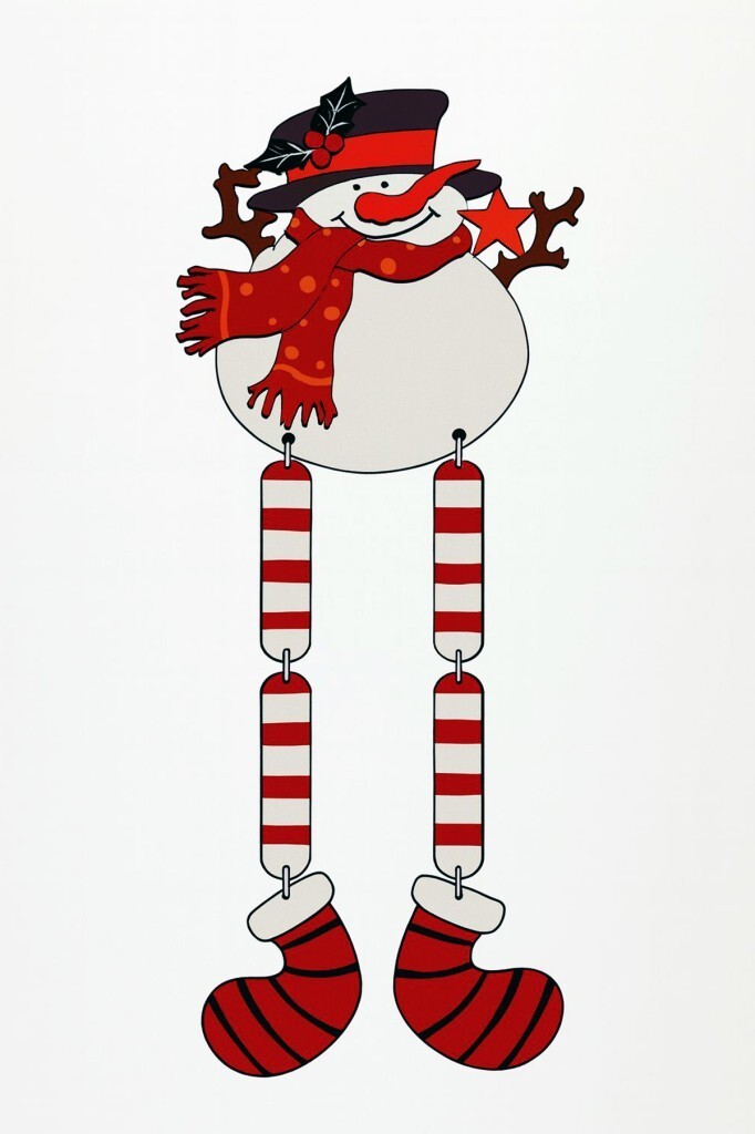 Beysüs Yılbaşı Ağacı Süsü Sallanan Bacaklı Ahşap Kardan Adam 27 cm - 2