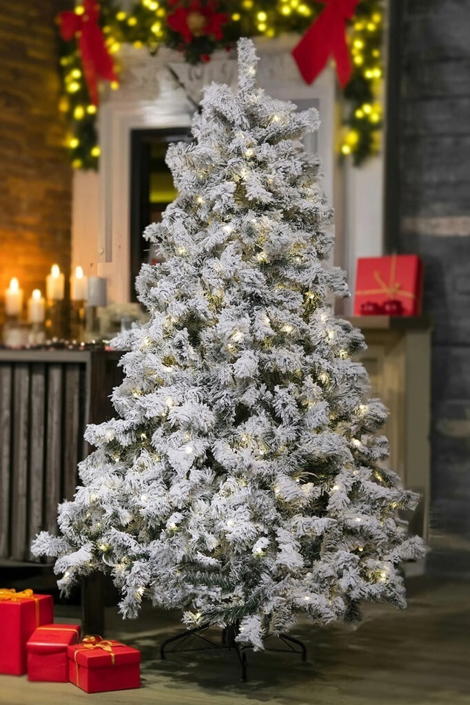 Beysüs Yılbaşı Çam Ağacı Kendinden Işıklı Yoğun Karlı Lüks Seri 240 cm 1257 Dal Lumitella 426 - 2