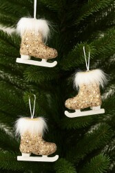 Beysüs Yılbaşı Çam Ağacı Süsü 3’lü Rose Gold Buz Pateni 12 cm - Beysüs