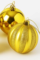 Beysüs Yılbaşı Çam Ağacı Süsü 4’lü Altın Top 10 cm - 3