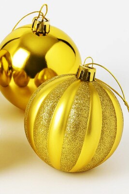 Beysüs Yılbaşı Çam Ağacı Süsü 4’lü Altın Top 10 cm - 3