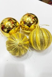 Beysüs Yılbaşı Çam Ağacı Süsü 4’lü Altın Top 10 cm - 4