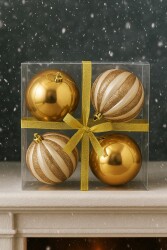 Beysüs Yılbaşı Çam Ağacı Süsü 4’lü Rose Gold Top 10 cm - 2