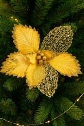 Beysüs Yılbaşı Çam Ağacı Süsü Ata Çiçek Gold - 2