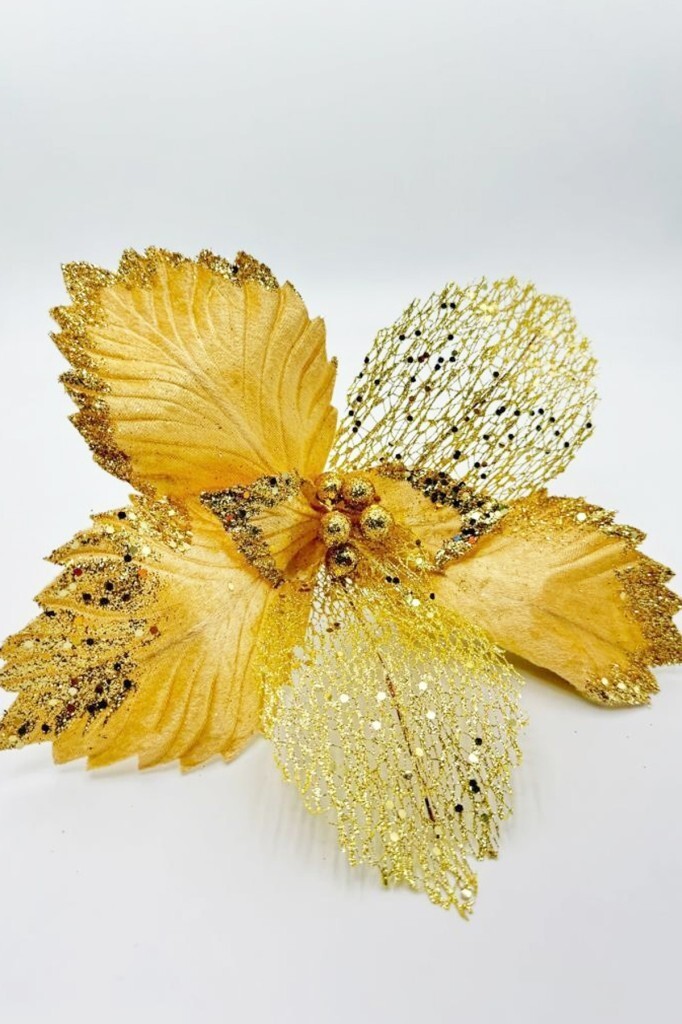 Beysüs Yılbaşı Çam Ağacı Süsü Ata Çiçek Gold - 4