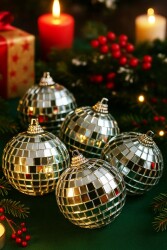 Beysüs Yılbaşı Çam Ağacı Süsü Aynalı Disko Topu 6 cm 6 lı - 2