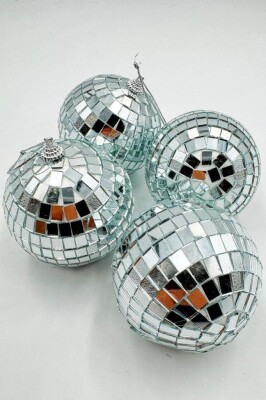 Beysüs Yılbaşı Çam Ağacı Süsü Aynalı Disko Topu 8 cm 4 lü - 4