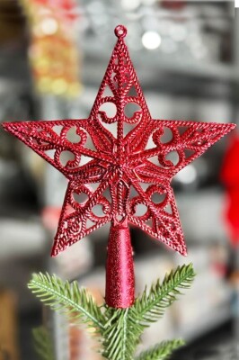 Beysüs Yılbaşı Çam Ağacı Süsü Çam Tepeliği Lüks Kırmızı - 2