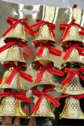 Beysüs Yılbaşı Çam Ağacı Süsü Çan Gold 4 cm Sarı Kurdelalı - 2