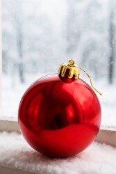 Beysüs Yılbaşı Çam Ağacı Süsü Cici Top 15 cm Kırmızı - Beysüs