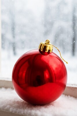 Beysüs Yılbaşı Çam Ağacı Süsü Cici Top 15 cm Kırmızı - 1